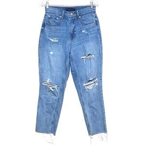 Aeropostale Slim & Thick Curvy Mom Jeans Distressed High Rise Cotton Womens 6